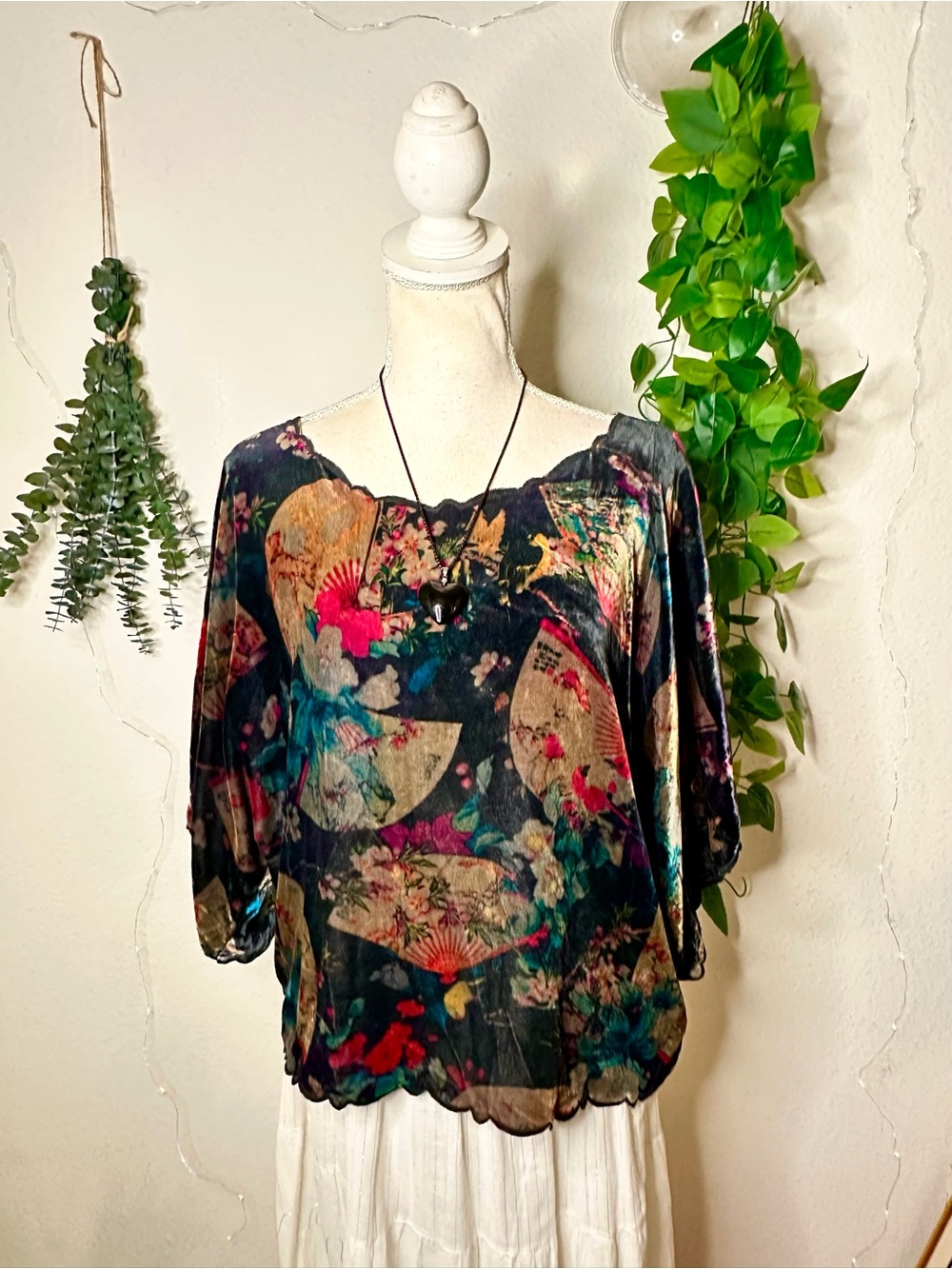 Johnny Was velvet Women's Blouse - Black Multicolor